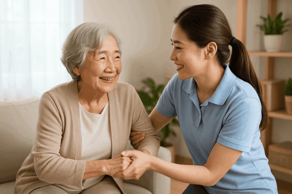 快樂老年人照護，暖心照料阿嬤與護理人員.